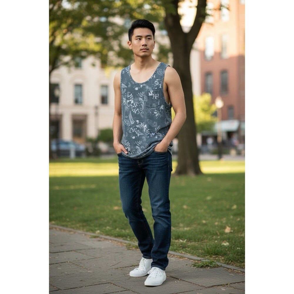 PX Los Angeles Men’s Peter Tank Size S All Over The Print Floral Paisley